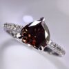 18K White Gold Ring with 1.01 ct Natural Fancy Deep Brownish Orange SI1 Diamond & VVS Diamonds, ALGT Certified | Luxurious Fine Jewelry