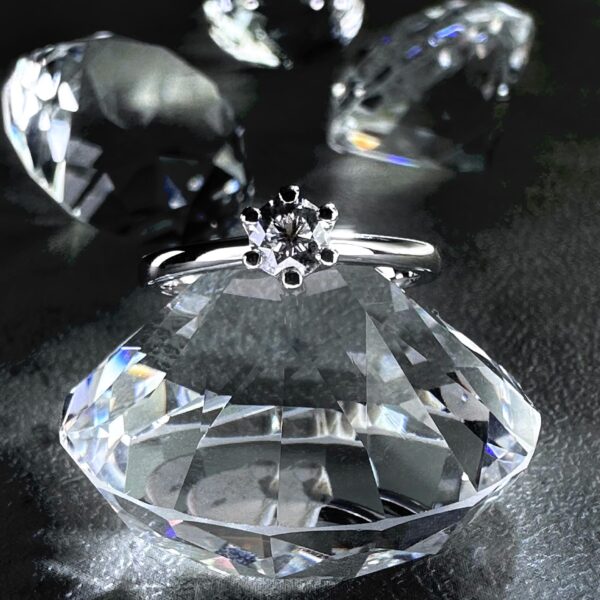 18K White Gold Ring with 0.40 ct Natural Diamond G-I1, ALGT Certified | Elegant Fine Jewelry