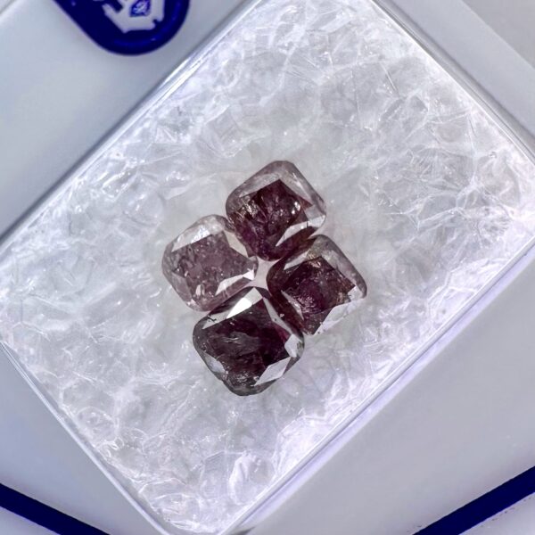 Set of 4 natural fancy deep pinkish brown diamonds, 1.60 carats, harmonious gradient, perfect for luxury jewelry creations