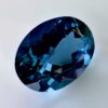 High quality 3.22ct oval shaped London Blue Topaz with a deep blue hue, luminous brilliance and excellent clarity - perfect for fine jewelry designs.