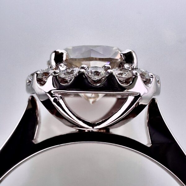 Exquisite 18k white gold ring adorned with a 1.21-carat natural diamond with a yellowish-brown-gray hue — ALGT-certified | Handmade Luxury Jewelry